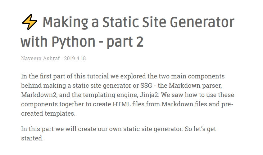 naveera ashraf - static site generator with python