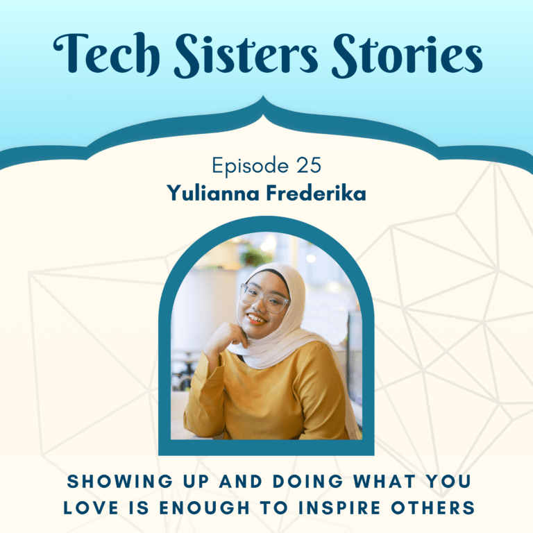 tech sisters for muslim women in tech podast art featuring yulianna frederika